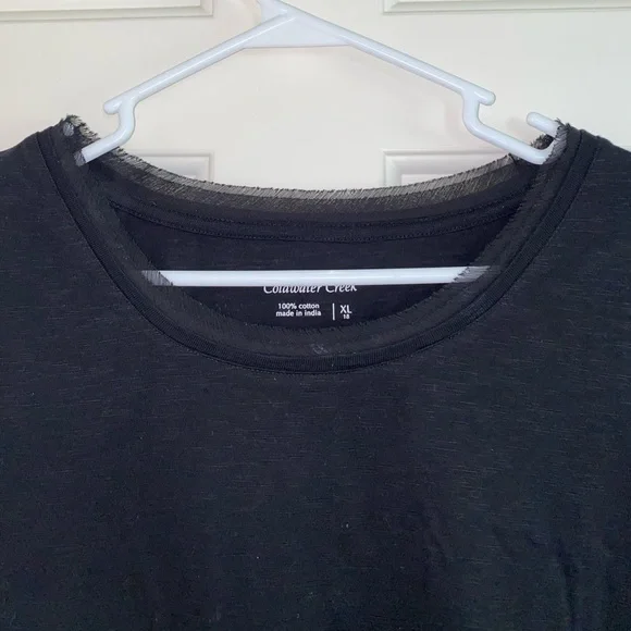 Coldwater Creek Cotton Black Short Sleeve Tee - Picture 2 of 5